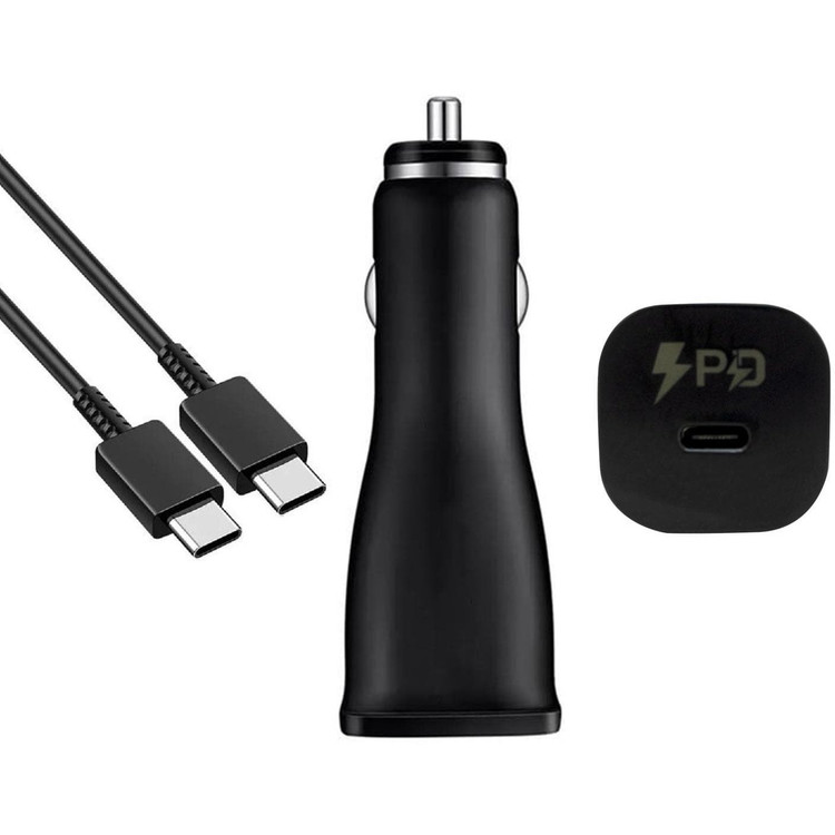 شارژر فندکی سامسونگ 25w با کابل دو سر تایپسی